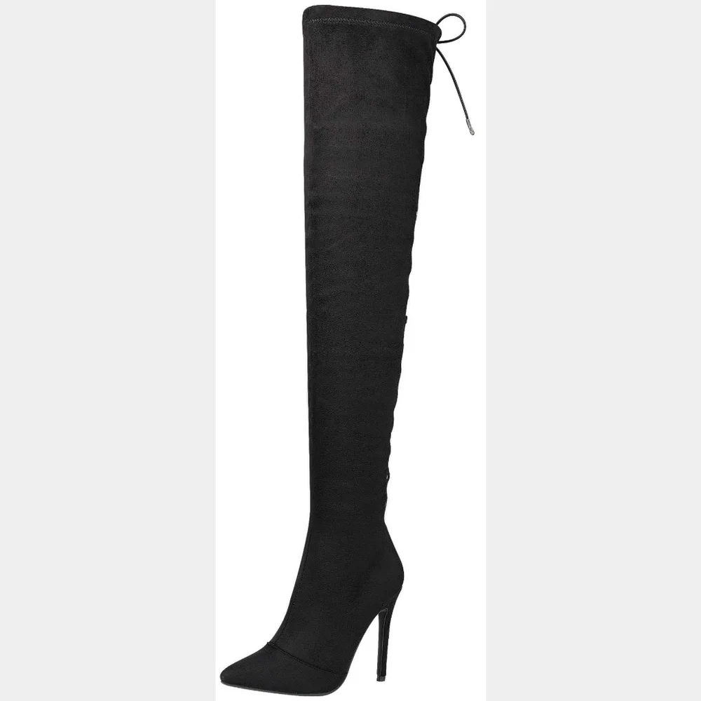 Lace‎ Up Over Knee Thigh High Boot Stiletto Heel